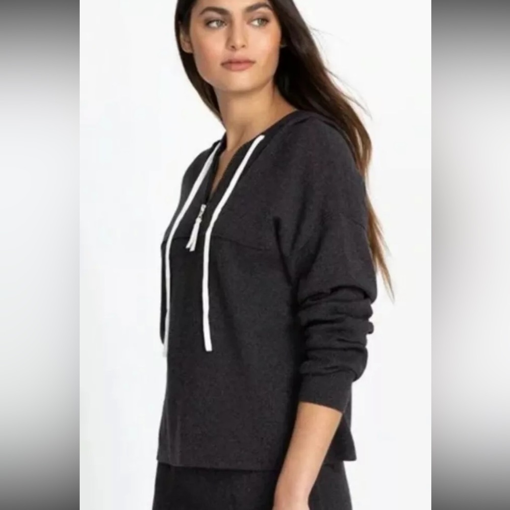 Johnny Was Calme Washable Cotton Cashmere Sporty Half Zip Hoodie New With Tags - Picture 7 of 11